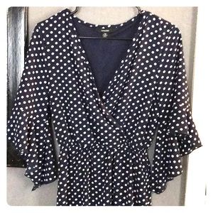 ESPRESSO - Navy blue Polka Dot dress